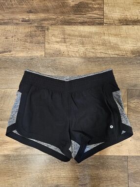 Women’s Black Athletic Running Shorts with Gray Trim